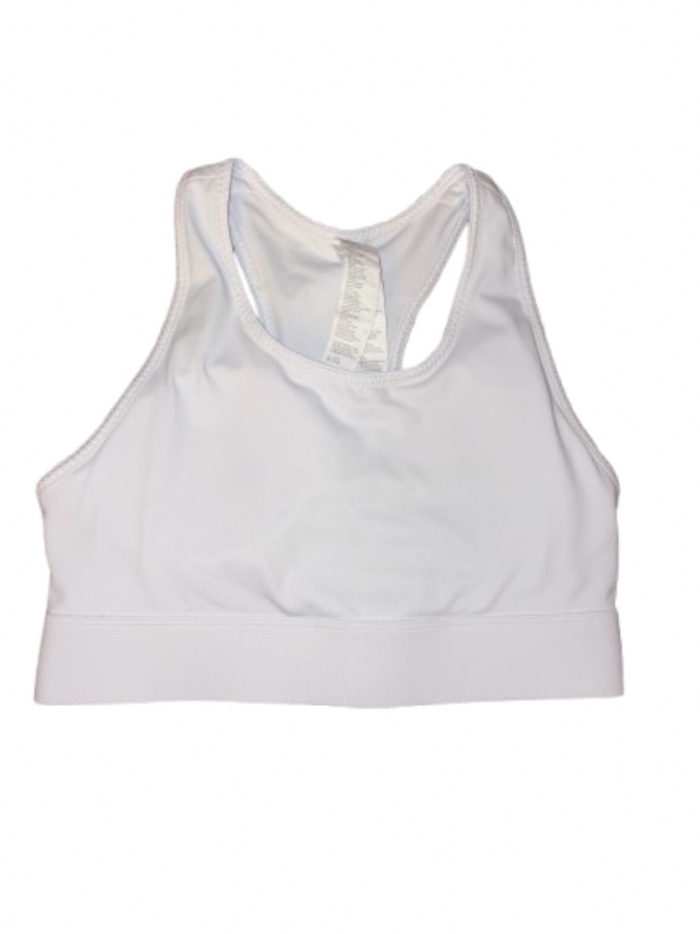 Fabletics White Racerback Sports Bra medium